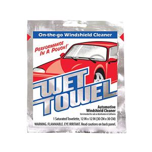 CWS 12'' x 12'' Wet Towel Windshield Cleaner